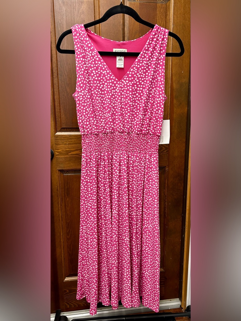 Enfocus Studio Hot Pink Polka Dot Dress 8